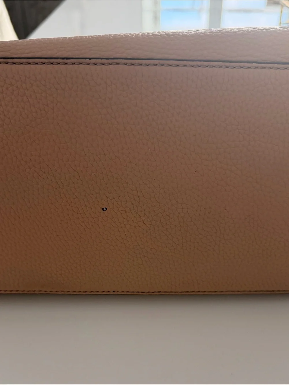 TORY BURCH MCGRAW BLUSH PEBBLED LEATHER TASSEL TOTE